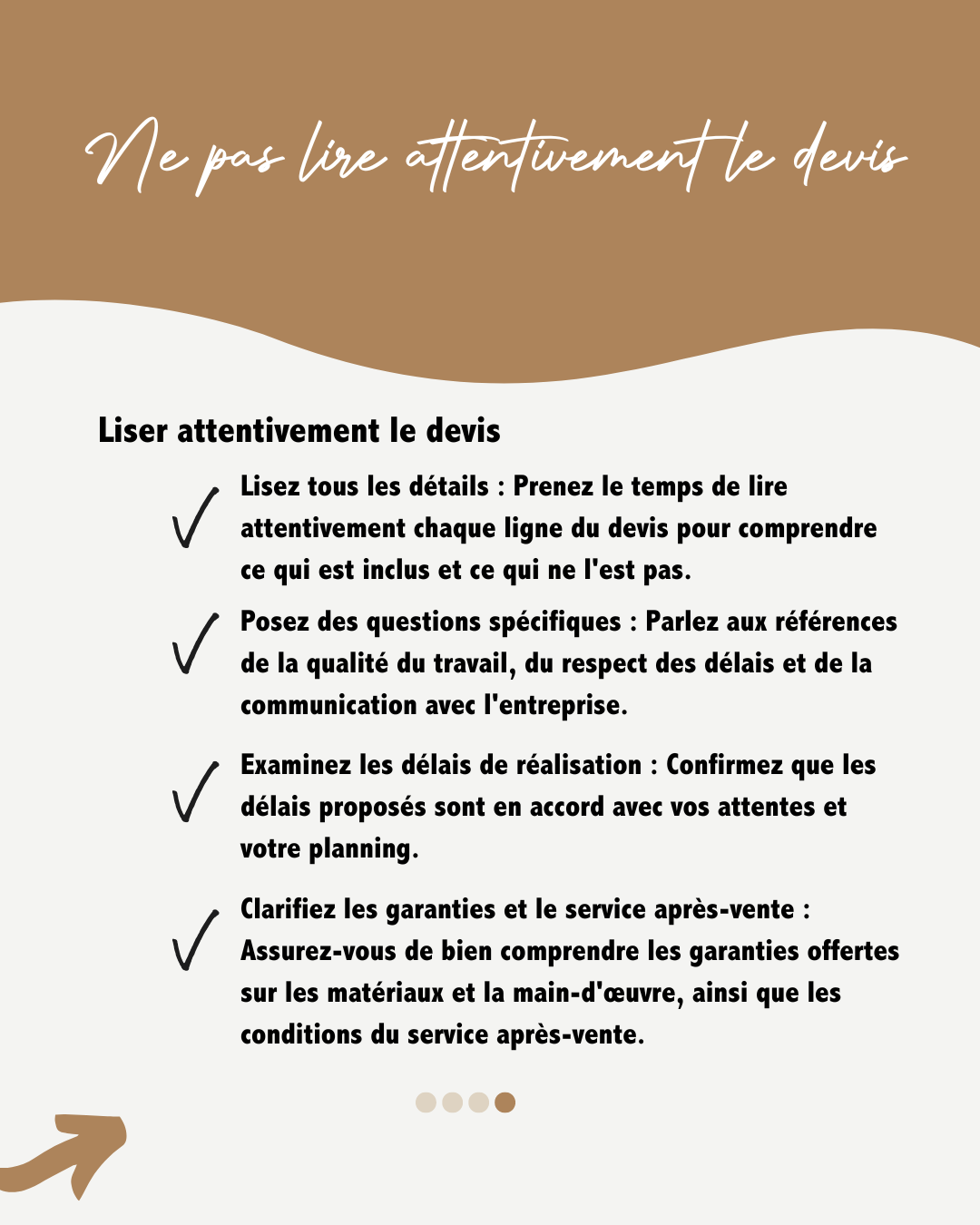 Ne pas lire attentivement les devis